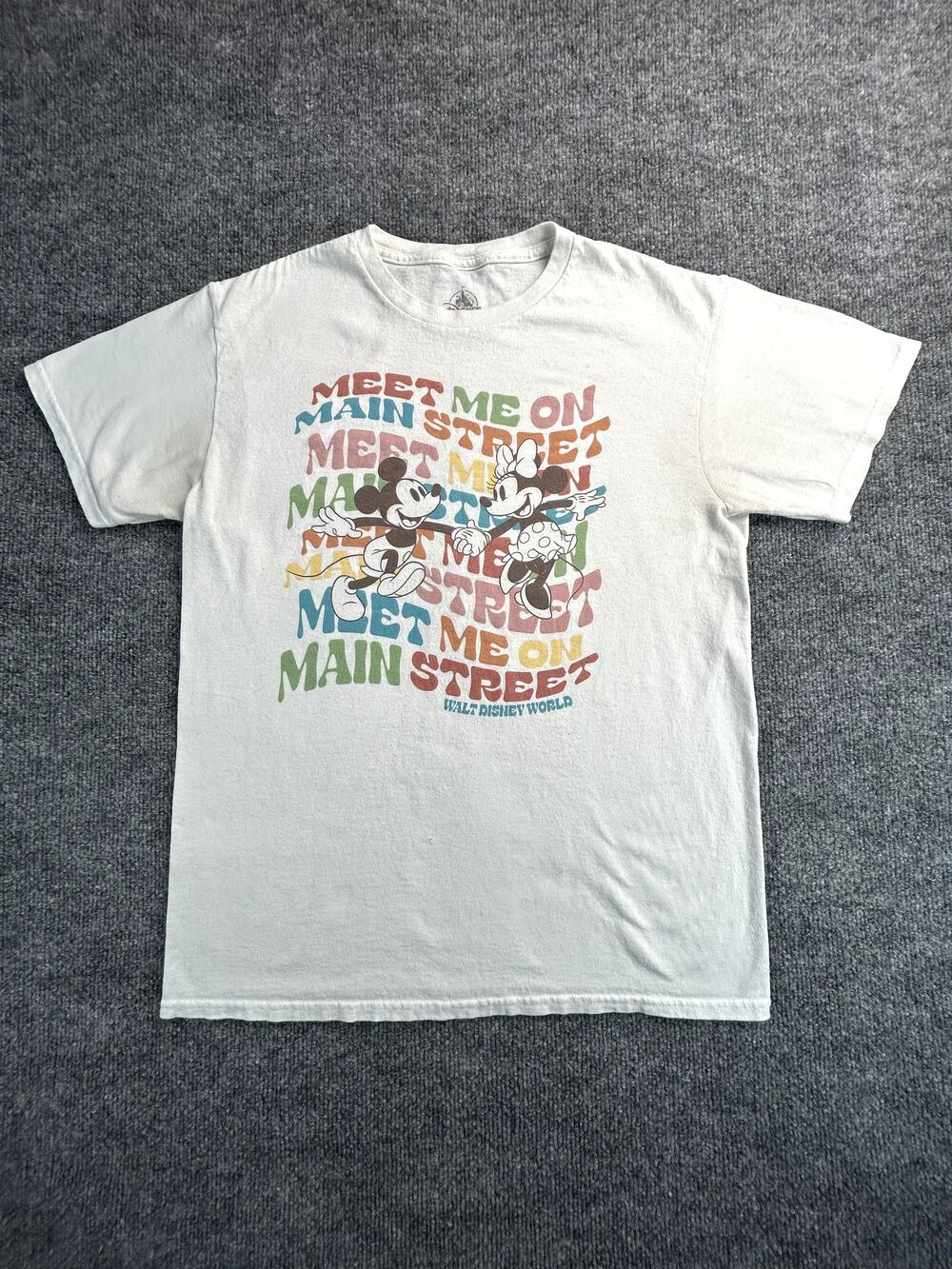 Disney Mickey & Minnie Meet Me On Main Street ShirtMedium Wht Walt Disney World